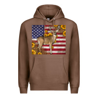 Chestnut Western American Flag And Deer Premium Hoodie - LillyAllenDesigns