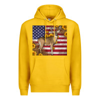 Lemon Western American Flag And Deer Premium Hoodie - LillyAllenDesigns