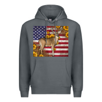 Rock Western American Flag And Deer Premium Hoodie - LillyAllenDesigns