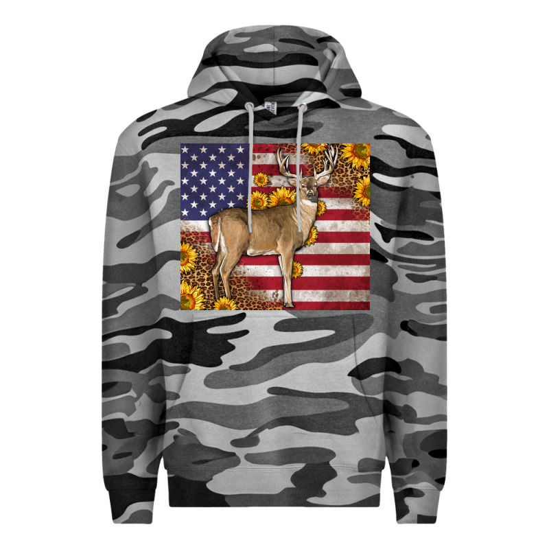 Western American Flag And Deer Premium Hoodie by LillyAllenDesigns | Teevron
