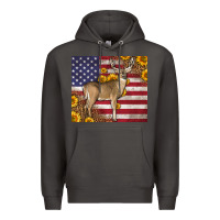 Smoke Western American Flag And Deer Premium Hoodie - LillyAllenDesigns