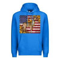 True Royal Western American Flag And Deer Premium Hoodie - LillyAllenDesigns