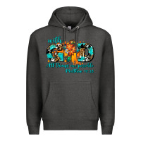 Charcoal Heather with god all things are possible. cross Premium Hoodie - AdoDesignShop