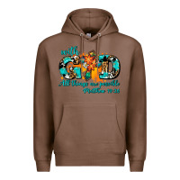 Chestnut with god all things are possible. cross Premium Hoodie - AdoDesignShop