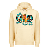 With God All Things Are Possible. Cross Premium Hoodie | Teevron
