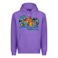 Purple with god all things are possible. cross Premium Hoodie - AdoDesignShop