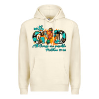 Sandshell with god all things are possible. cross Premium Hoodie - AdoDesignShop