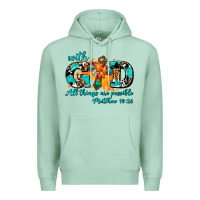 Seafoam with god all things are possible. cross Premium Hoodie - AdoDesignShop