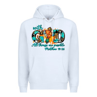 White with god all things are possible. cross Premium Hoodie - AdoDesignShop