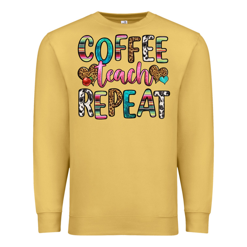 Coffee Teach Repeat Premium Sweatshirt by HRA Design Shop | Teevron