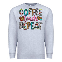 Heather Grey coffee teach repeat Premium Sweatshirt - HRA Design Shop
