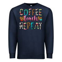 Navy coffee teach repeat Premium Sweatshirt - HRA Design Shop