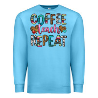 Ocean Blue coffee teach repeat Premium Sweatshirt - HRA Design Shop