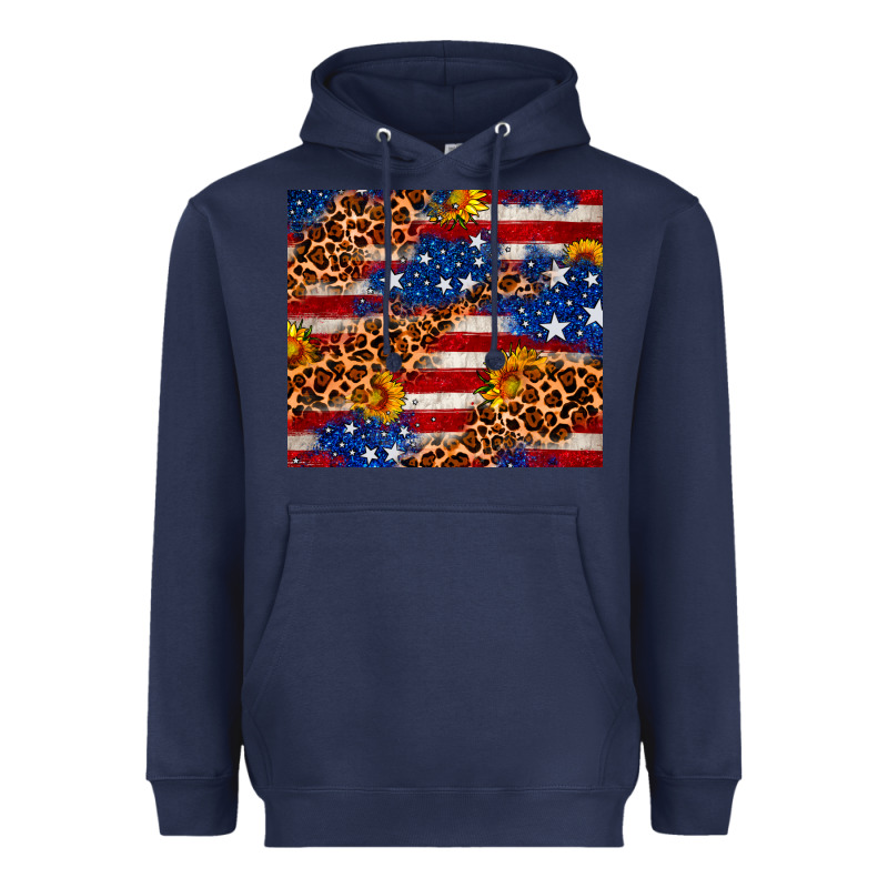 4th Of July Usa Flag Leopard Sunflower 20oz Tumble Heavyweight Hoodie by Neo Western | Teevron