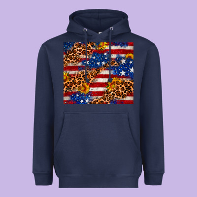 4th Of July Usa Flag Leopard Sunflower 20oz Tumble Heavyweight Hoodie Designed By Neo Western