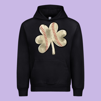 Baseball Distressed Shamrock Urban Hoodie Designed By Maliassmallbusiness