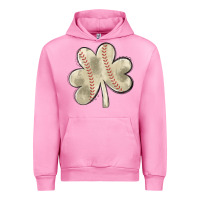 Fuchsia Pink baseball distressed shamrock Urban Hoodie - MaliasSmallBusiness