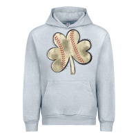 Heather Grey baseball distressed shamrock Urban Hoodie - MaliasSmallBusiness