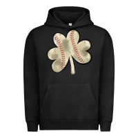 Pigment Black baseball distressed shamrock Urban Hoodie - MaliasSmallBusiness