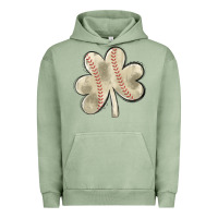 Pigment Oil Green baseball distressed shamrock Urban Hoodie - MaliasSmallBusiness