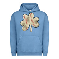 Pigment Pebble Blue baseball distressed shamrock Urban Hoodie - MaliasSmallBusiness