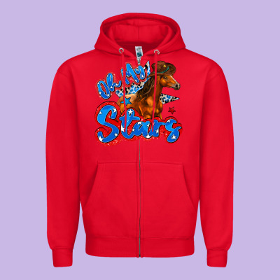 Oh My Stars Horse Zipper Hoodie Designed By Zillion Design Studio