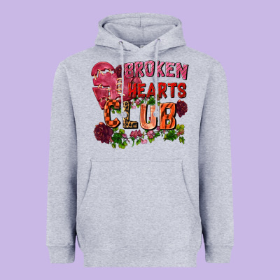 Broken Heart Club Heavyweight Hoodie Designed By Fadigitalartstudio