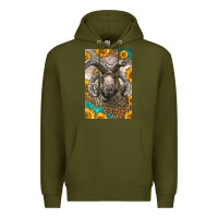 Army Green Western Navajo Churro Sheep Premium Hoodie - LillyAllenDesigns