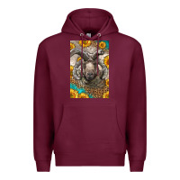 Burgundy Western Navajo Churro Sheep Premium Hoodie - LillyAllenDesigns