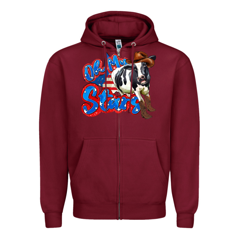 Oh My Stars Cow Zipper Hoodie by Zillion Design Studio | Teevron