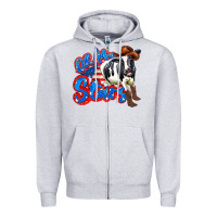 Heather Grey oh my stars cow Zipper Hoodie - Zillion Design Studio