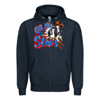 Navy oh my stars cow Zipper Hoodie - Zillion Design Studio