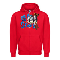 Red oh my stars cow Zipper Hoodie - Zillion Design Studio