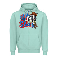 Seafoam oh my stars cow Zipper Hoodie - Zillion Design Studio
