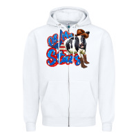 White oh my stars cow Zipper Hoodie - Zillion Design Studio