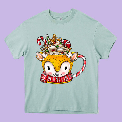 Coffee Cups Animal Heavy Core Tee Designed By Cowhidedigitalart