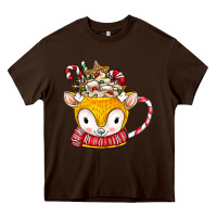 Chocolate Brown coffee cups animal Heavy Core Tee - CowhideDigitalArt