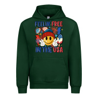 Forest Green feelin free in the usa Urban Hoodie - MaliasSmallBusiness
