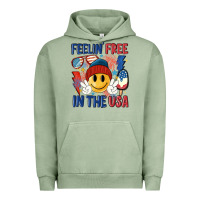 Pigment Oil Green feelin free in the usa Urban Hoodie - MaliasSmallBusiness