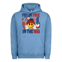 Pigment Pebble Blue feelin free in the usa Urban Hoodie - MaliasSmallBusiness