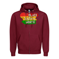 Burgundy black history month Zipper Hoodie - texasbilliewilder