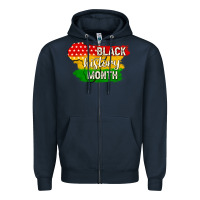Navy black history month Zipper Hoodie - texasbilliewilder
