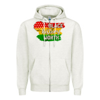 Oatmeal Heather black history month Zipper Hoodie - texasbilliewilder