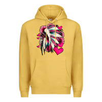 Antique Gold indian headdress with hearts valentine's day Premium Hoodie - Jasminsmagicworld