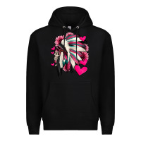Black indian headdress with hearts valentine's day Premium Hoodie - Jasminsmagicworld