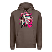 Coffee indian headdress with hearts valentine's day Premium Hoodie - Jasminsmagicworld