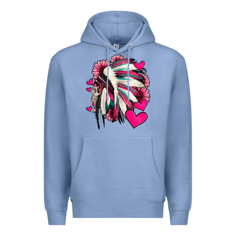 Indian Headdress With Hearts Valentine's Day Premium Hoodie by Jasminsmagicworld | Teevron