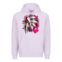 Lilac indian headdress with hearts valentine's day Premium Hoodie - Jasminsmagicworld