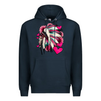 Navy indian headdress with hearts valentine's day Premium Hoodie - Jasminsmagicworld