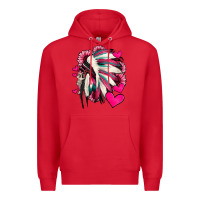 Red indian headdress with hearts valentine's day Premium Hoodie - Jasminsmagicworld